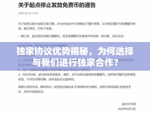 独家协议优势揭秘，为何选择与我们进行独家合作？