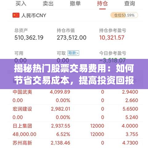 揭秘热门股票交易费用：如何节省交易成本，提高投资回报