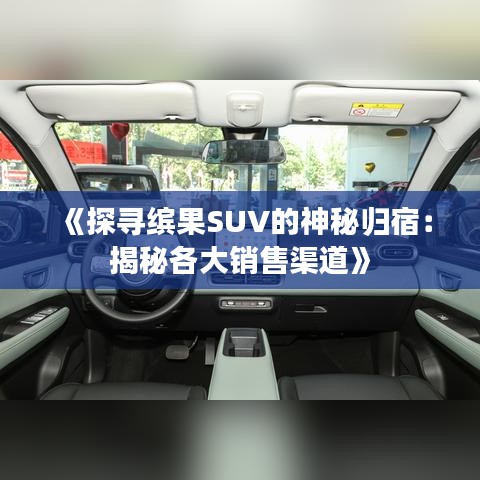 《探寻缤果SUV的神秘归宿：揭秘各大销售渠道》