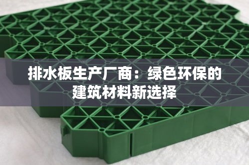 排水板生产厂商：绿色环保的建筑材料新选择