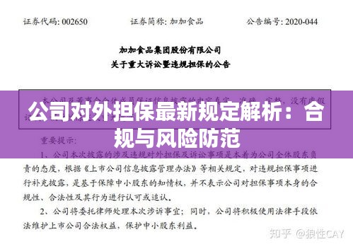 公司对外担保最新规定解析：合规与风险防范