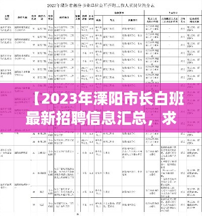 【2023年溧阳市长白班最新招聘信息汇总，求职者不容错过】