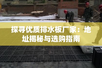 探寻优质排水板厂家：地址揭秘与选购指南