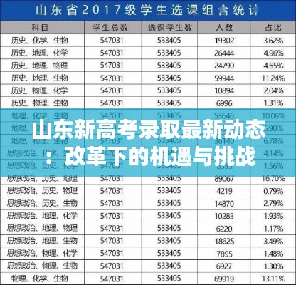 山东新高考录取最新动态：改革下的机遇与挑战