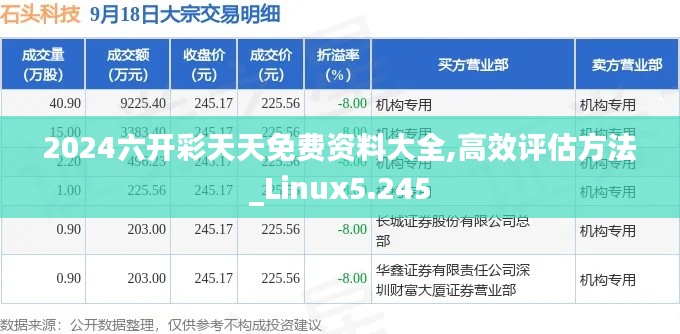 2024六开彩天天免费资料大全,高效评估方法_Linux5.245