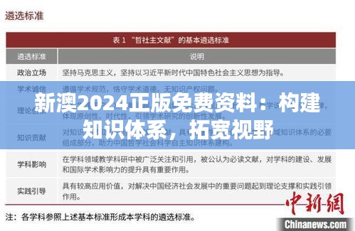 新澳2024正版免费资料：构建知识体系，拓宽视野