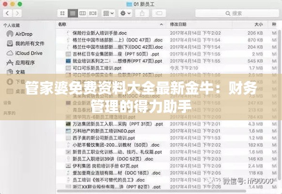 管家婆免费资料大全最新金牛：财务管理的得力助手