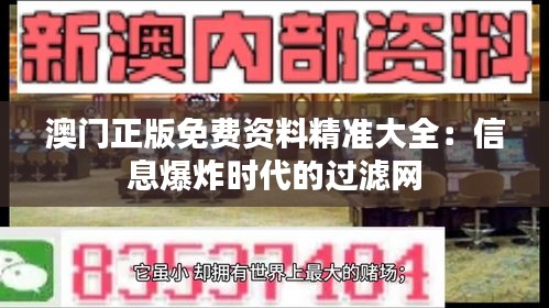 澳门正版免费资料精准大全：信息爆炸时代的过滤网