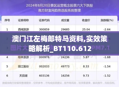 澳门江左梅郎特马资料,实效策略解析_BT110.612