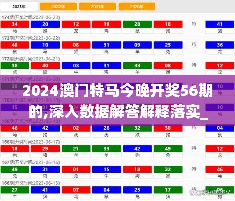 2024澳门特马今晚开奖56期的,深入数据解答解释落实_专业款1.778