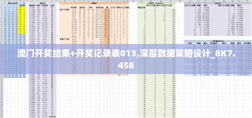 澳门开奖结果+开奖记录表013,深层数据策略设计_8K7.458