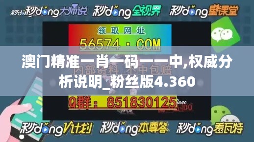 澳门精准一肖一码一一中,权威分析说明_粉丝版4.360