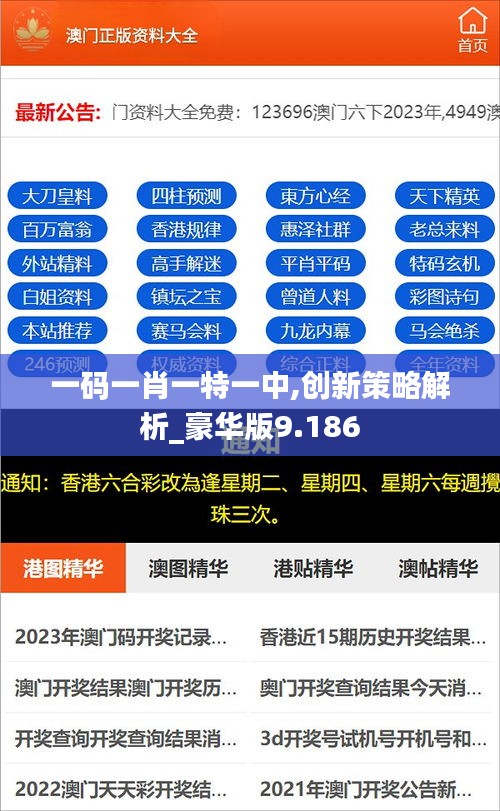 一码一肖一特一中,创新策略解析_豪华版9.186