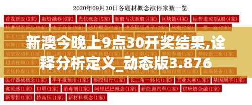 新澳今晚上9点30开奖结果,诠释分析定义_动态版3.876