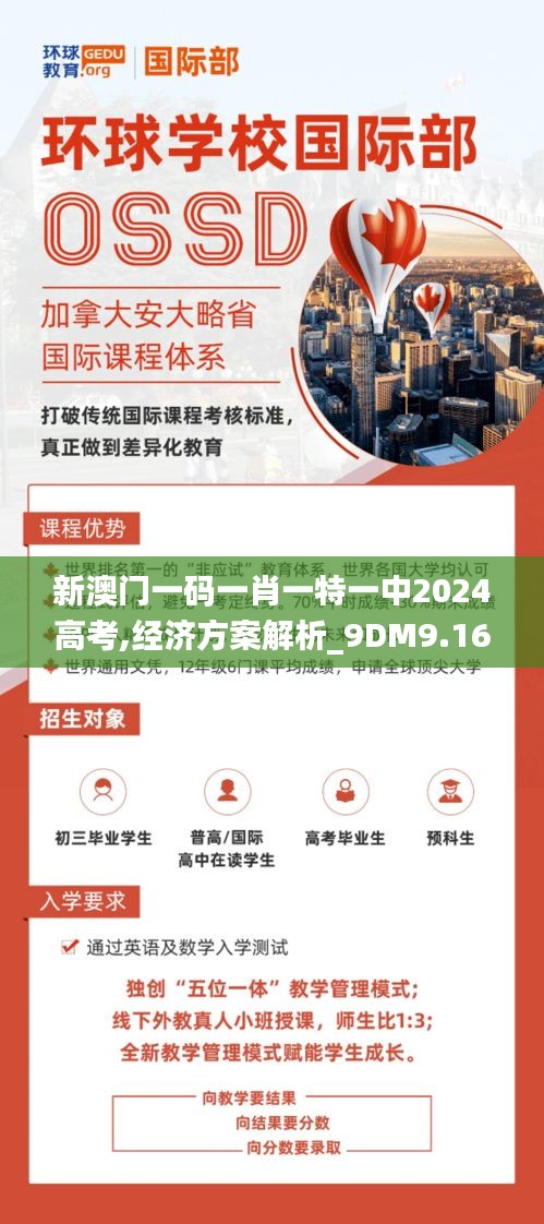 新澳门一码一肖一特一中2024高考,经济方案解析_9DM9.168