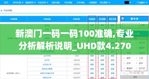 新澳门一码一码100准确,专业分析解析说明_UHD款4.270