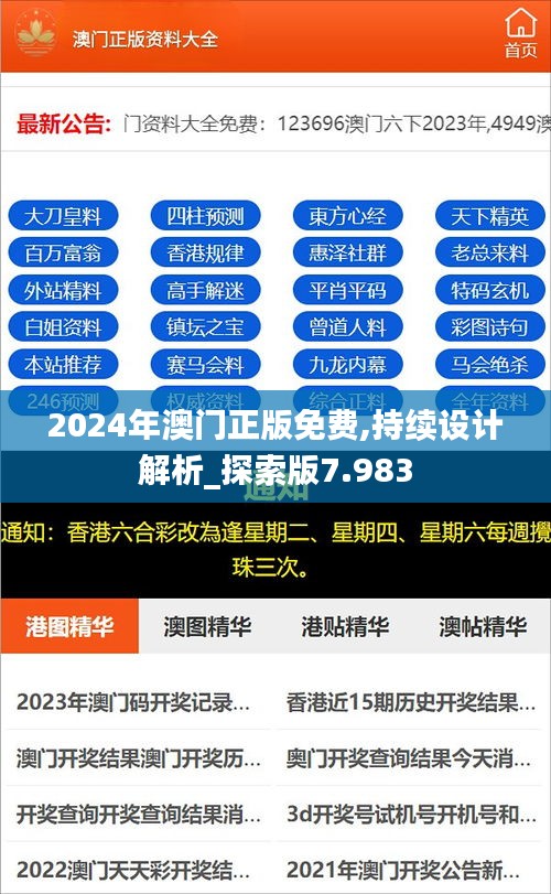 2024年澳门正版免费,持续设计解析_探索版7.983