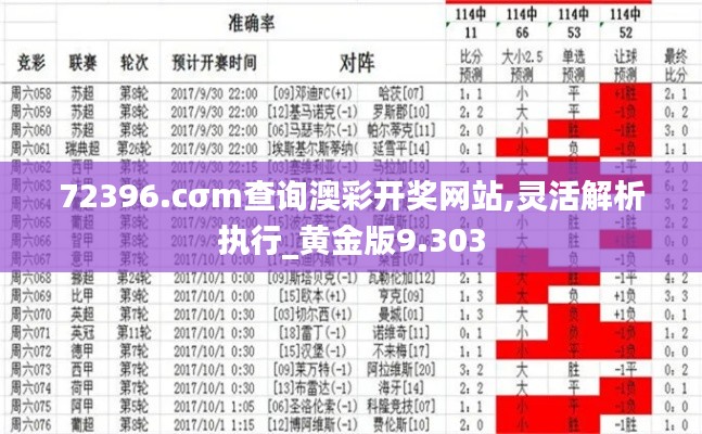 72396.cσm查询澳彩开奖网站,灵活解析执行_黄金版9.303