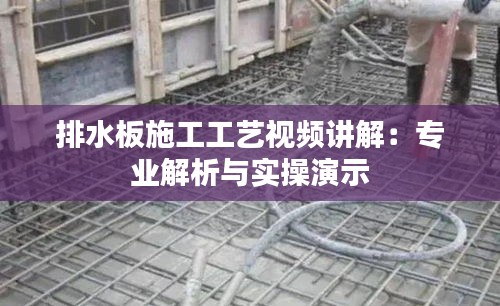 排水板施工工艺视频讲解：专业解析与实操演示