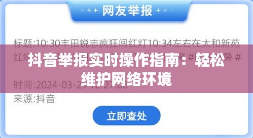 抖音举报实时操作指南：轻松维护网络环境