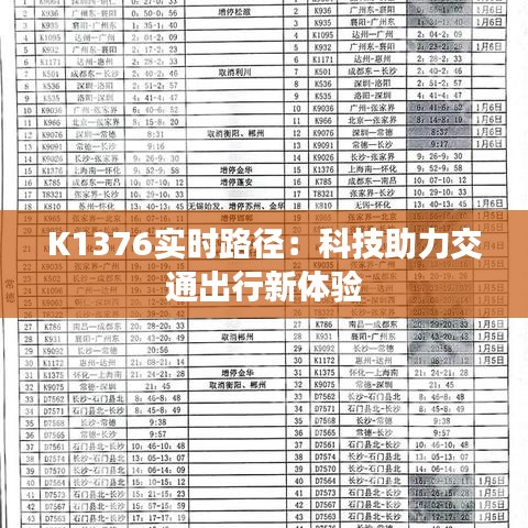 K1376实时路径：科技助力交通出行新体验