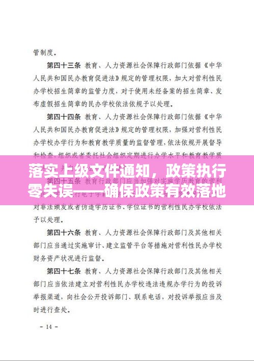 落实上级文件通知，政策执行零失误——确保政策有效落地实施