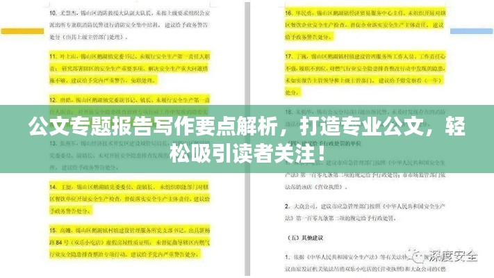 公文专题报告写作要点解析，打造专业公文，轻松吸引读者关注！