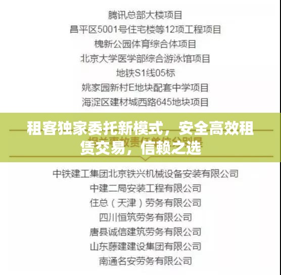 租客独家委托新模式，安全高效租赁交易，信赖之选