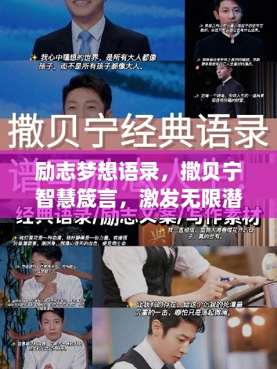 励志梦想语录，撒贝宁智慧箴言，激发无限潜能