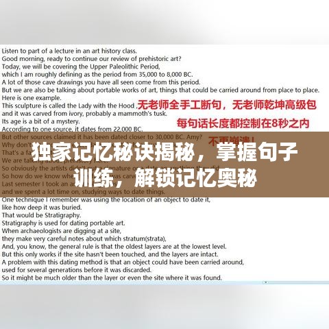 独家记忆秘诀揭秘，掌握句子训练，解锁记忆奥秘