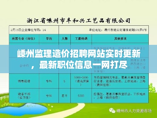 嵊州监理造价招聘网站实时更新，最新职位信息一网打尽