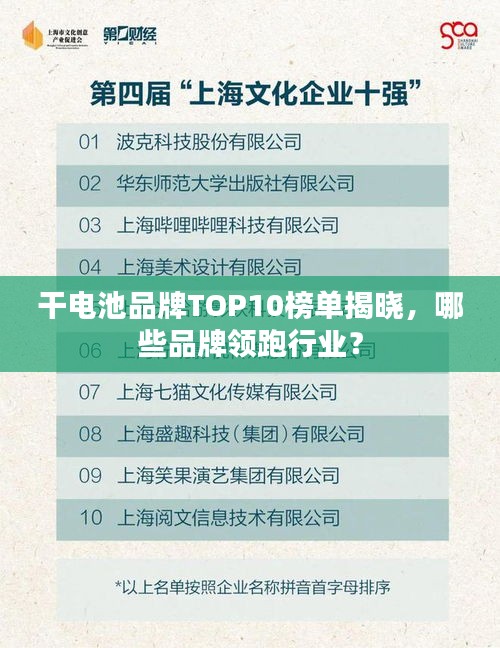 干电池品牌TOP10榜单揭晓，哪些品牌领跑行业？