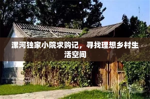 漯河独家小院求购记，寻找理想乡村生活空间