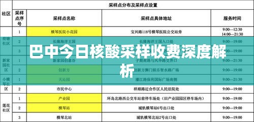 巴中今日核酸采样收费深度解析