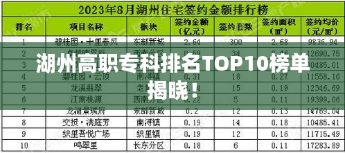 湖州高职专科排名TOP10榜单揭晓！